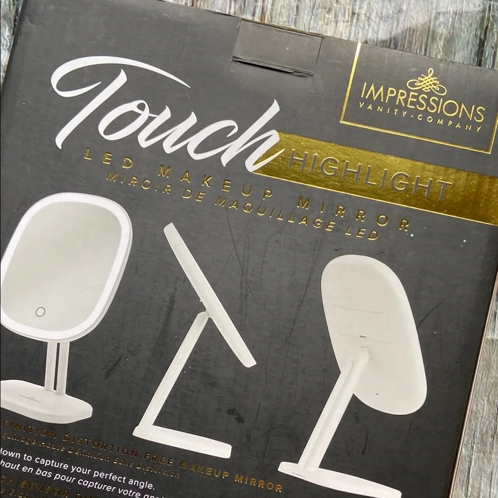 New Impressions Touch Highlight LED Makeup Mirror - White
